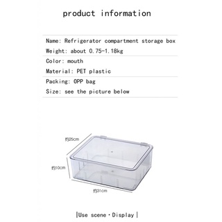 Hogar refrigerador compartimento caja de almacenamiento de cocina especial deflector ajustable sellado transparente caja de almacenamiento (8)