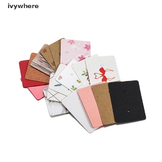 ivywhere 100 unids/lote pendientes tarjeta de exhibición de orejas colgante etiqueta joyería tarjeta de cartón co