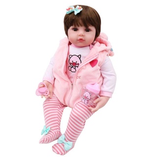 De 19in realista Reborn muñeca de silicona suave vinilo recién nacido bebés niña princesa realista hecho a mano juguete regalos para niños