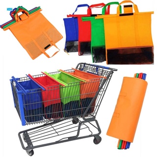 4 bolsas desmontables plegables reutilizables para comestibles, tela no tejida, ecológico, carrito de comestibles