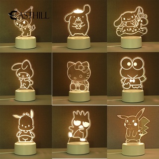EASTHILL Kawaii 3D Stereo Night Light Cinnamoroll My Melody Kuromi Sanrio Kitty Pikachu Cute Doll Anime Figure Gift Toys for Kids (1)