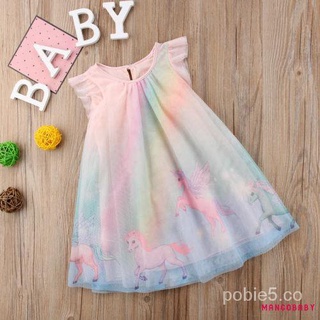 🤷‍♀️Mg-nuevo lindo Toddle bebé niñas vestido unicornio fiesta desfile una línea vestido de sol 3zdc