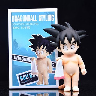 dragon ball monkey king infancia little goku tomar una toalla de baño en caja figura figura decoración modelo