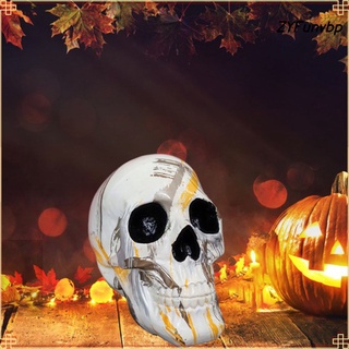estatua de cráneo humano arte en casa dcor, resina artesanía esqueleto cabeza figura escultura halloween fiesta decoración accesorios (5)