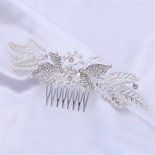 OFTENIOUS Luxury Wedding Hair Comb Elegant Wedding Hair Accessory Pearl Hair Pins Hair Jewelry Butterfly Women Girls Jewelry Brides and Bridesmaids (3)