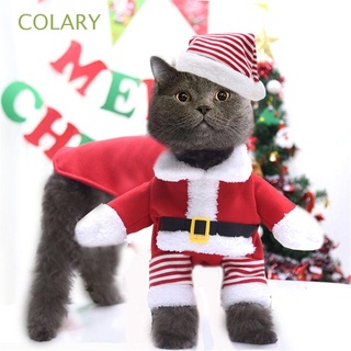 COLARY 2pcs Mascotas Ropa Divertida Mascota Abrigo Capa Traje Santa Claus De Navidad Perro Disfraz Gato Para