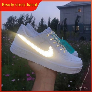 Listo stock kasut nuevo Force 1 mediados 3M reflectante Unisex par zapatillas de deporte zapatos Starry Ins blanco zapatos hombres mujeres Causal bajo Tops