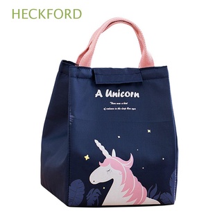 heckford lindo picnic bolsa de tela oxford enfriador térmico bolsa de almuerzo bolsa de almacenamiento impermeable unicornio llevar al aire libre aislado tote/multicolor