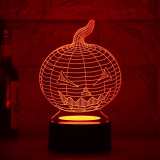 (1) 7-color 3d led calabaza lámpara creativa 3d led luces novedad ilusión lámpara 3d ilusión lámpara de mesa para halloween (5)
