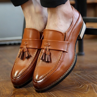 los hombres slip-on zapatos de cuero zapatos de borla de negocios kasut mocasín oxford zapatos formal zapatos para hombre zapatos mocasines zapatos de los hombres