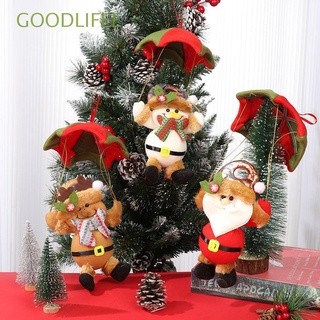 GOODLIFEE Cute Hanging Doll Snowman Parachute Christmas Tree Ornaments Decorations Elk Santa Claus Kids Gift Craft Decor