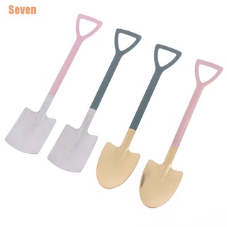 seven (¥) 2 cucharas de café juego de cubiertos de acero inoxidable retro pala de hierro cuchara de helado