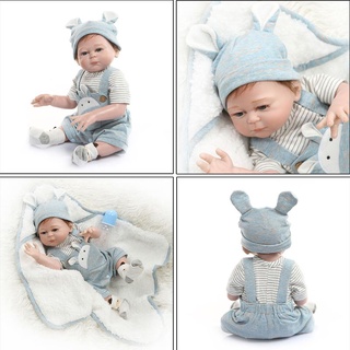 dlophkde 19in reborn muñeca realista de silicona completa vinilo recién nacido bebé juguete niño ropa chupete realista regalos hechos a mano (8)