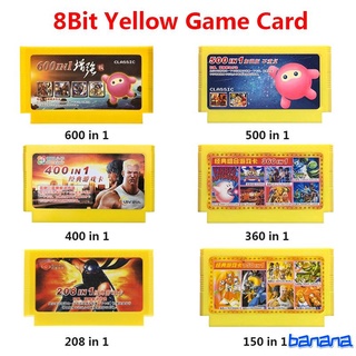 8Bit Amarillo Tarjeta De Juego Para Consola De Juegos De TV Clásico No Repetición FC 600 En 1 & 500 400 360 208 150 Plátano