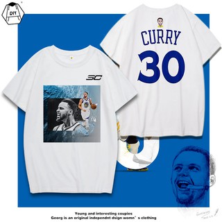 Curry No. 30 periféricos deportes entrenamiento ropa guerreros Thompson mismo párrafo baloncesto manga corta camiseta estudiante camisa masculino