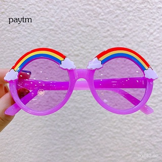 YL🔥Bienes de spot🔥[PY] lentes de sol para niños con borde arcoíris/protección UV para ojos/niñas/niños【Spot marchandises】 (5)