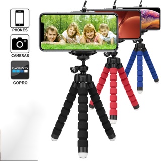 Tripié de pulpo para teléfono esponja Flexible portátil Mini trípode para Smartphone con Clip remoto Bluetooth obturador Selfie Stick
