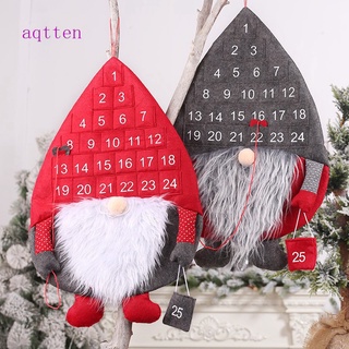 Aqtten Santa navidad Advent calendario de navidad 3D colgante calendario de adviento 24 días cuenta atrás