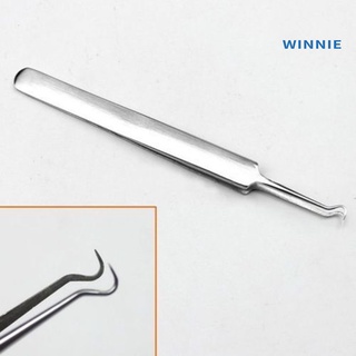 [winnie] pinzas de acero inoxidable curvadas de espinillas removedor de acné pinzas herramienta de aguja (5)