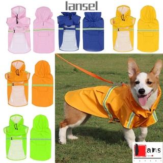 Lansel Pet suministros Pet mono chaqueta transpirable PU perro impermeables ropa al aire libre protector solar impermeable reflectante con capucha/Multicolor