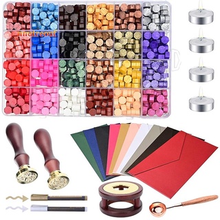 Wax Seal Set, Containing 24 Color Wax Seal Beads, Sealing Wax Heater, Melting Spoon,Handmade and Decorative Pencils