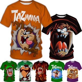 Verano Nuevo Estilo Looney Tunes Taz-Mania Impresión 3D Camiseta Tazmanía Diablo De Los Hombres Y