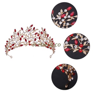 BERG Rhinestone Crystal Leaf Headband Luxury Hair Hoop Bridal Wedding Tiaras Gothic Queen Crown Vintage Hairwear for Party (1)
