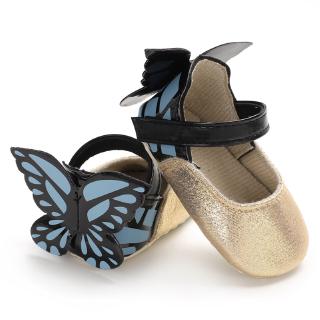 zapatos de cumpleaños para niña de 0 a 18 meses, suaves, mariposas