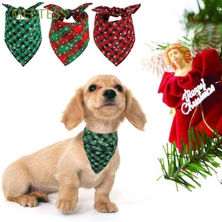 meetess lavable perro de navidad bandanas decoración búfalo a cuadros perro triángulo bandana reversible algodón copos de nieve accesorios de disfraz bufanda (1)