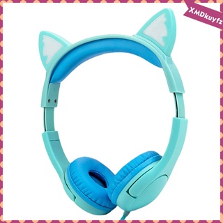 auriculares de oreja de gato con micrófono seguro con cable para la escuela en línea regalos de aprendizaje