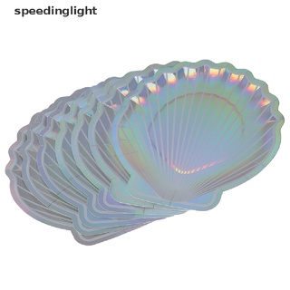 [speedinglight] 8 pzs platos iridiscentes de chispas de papel con tema de sirena decoración de boda caliente