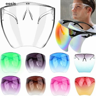 [esic] transparente cara completa escudo espejo máscara protectora acrílico cara completa máscara gafas de sol fgh