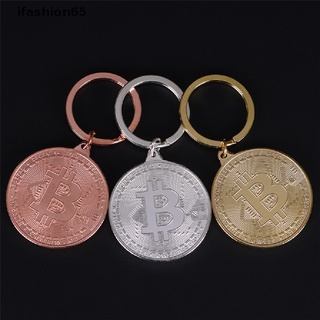 ifashion65 btc físico bitcoin medalla de oro llavero llavero llavero co