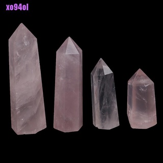 [xo94ol] piedra de cristal de cuarzo rosa Natural, Color puro, varita obelisco
