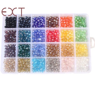 1200 pzs Kit de 24 colores de 6 mm para hacer joyas de cristal para niños