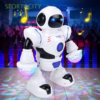 SPORTACITY Interesante LED Música Juguete Niños Regalo Espacio Robot Modelo Bailando Caminar Creativo Deslumbrante Niñas Brazo Educativo Swing Figura Eléctrica