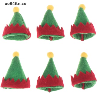 6pcs lollipop navidad sombrero pequeño mini caramelo santa claus gorra decoración fiesta [co] (6)