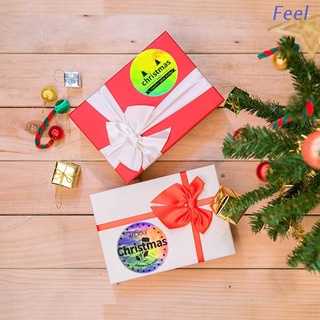 Feel 500pcs arco iris feliz navidad pegatinas rollo 6 diseños sello de navidad pegatina
