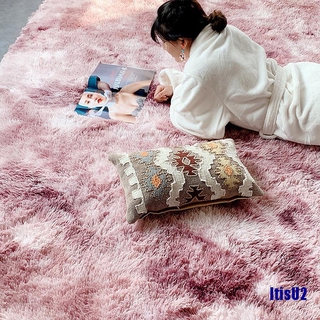 (itisu2) alfombra shaggy tie-dye impreso de felpa piso esponjoso alfombra de área alfombra sala de estar (7)