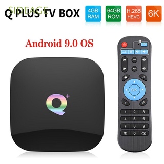 SIDEAGE Q Plus 2021 Set Top Box Bluetooth Quad Core Smart TV Box Dual Wifi Android 9.0 4GB 64GB 3D 6K Media Player Home Allwinner H6