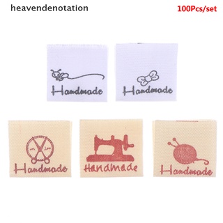 [heavendenotation] 100 piezas de tela hecha a mano etiqueta de ropa diy etiquetas de ropa accesorios de costura