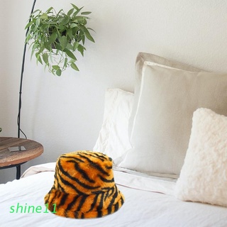 shine11 zebra rayas de felpa sombrero de cuenca caliente sombrero de moda de conejo de imitación de piel esponjosa hipster