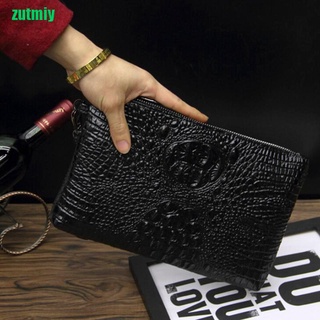 [ZUT] Men Large Capacity Long Wallet Handbag Retro Leather Clutch Pouch Bag Business MIY