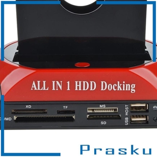 [PRASKU] Base de acoplamiento HDD SATA IDE Dual USB 2.0 clon disco duro lector de tarjetas AU plug (3)