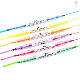 6 colores resaltador bolígrafos doble punta ancho cincel y punta fina marcador marcadores pluma para adultos estudiantes niños escuela oficina hogar suministros