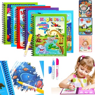 CONEWAY Birthday Gift Montessori Toys Early Education Coloring Book Magical Book Doodle Education Toys Reusable Kids Toys Sensory Painting Drawing Board Water Drawing Book