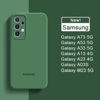 Solid Color Soft Camera Case Samsung Galaxy A73 A53 A33 A13 A23 A03S M23 F23 2022 4G 5G Original Liquid Silicone Cover
