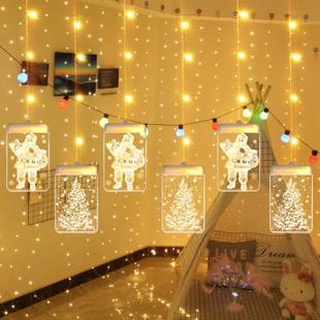 3d luces colgantes decoración de navidad luces led decoración de la habitación luces interiores pequeñas estrellas cortina decoración luces (7)