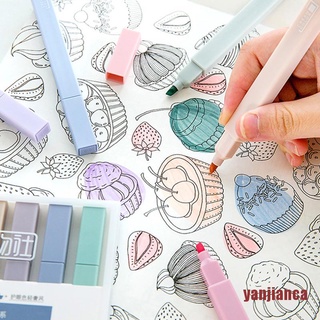 Yanca 6 pzs/juego de rotuladores fluorescentes de Color caramelo/papelería para niños (8)