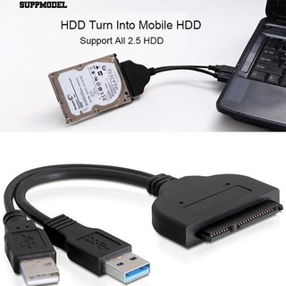 Suppmodel unidad de disco duro SATA 7+15 Pin 22 a USB 2.0 Cable adaptador para portátil 2.5 HDD